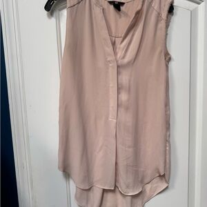 H&M Pink Asymmetrical Buttoned Blouse with Mandarin Collar